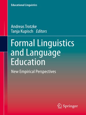 cover image of Formal Linguistics and Language Education